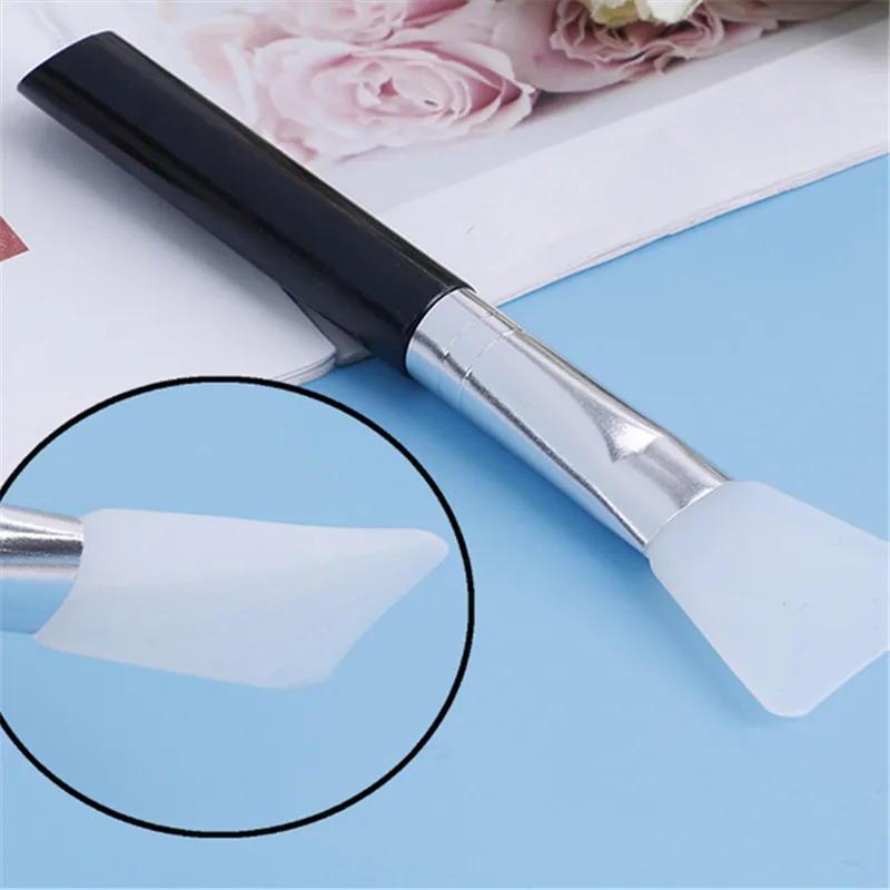 Brosse pour masque Facial en Silicone, tête souple avec grattoir, brosses à Film de boue à Double usage, réglage du Film, outil de soins de beauté pour la peau du visage, 1 pièce