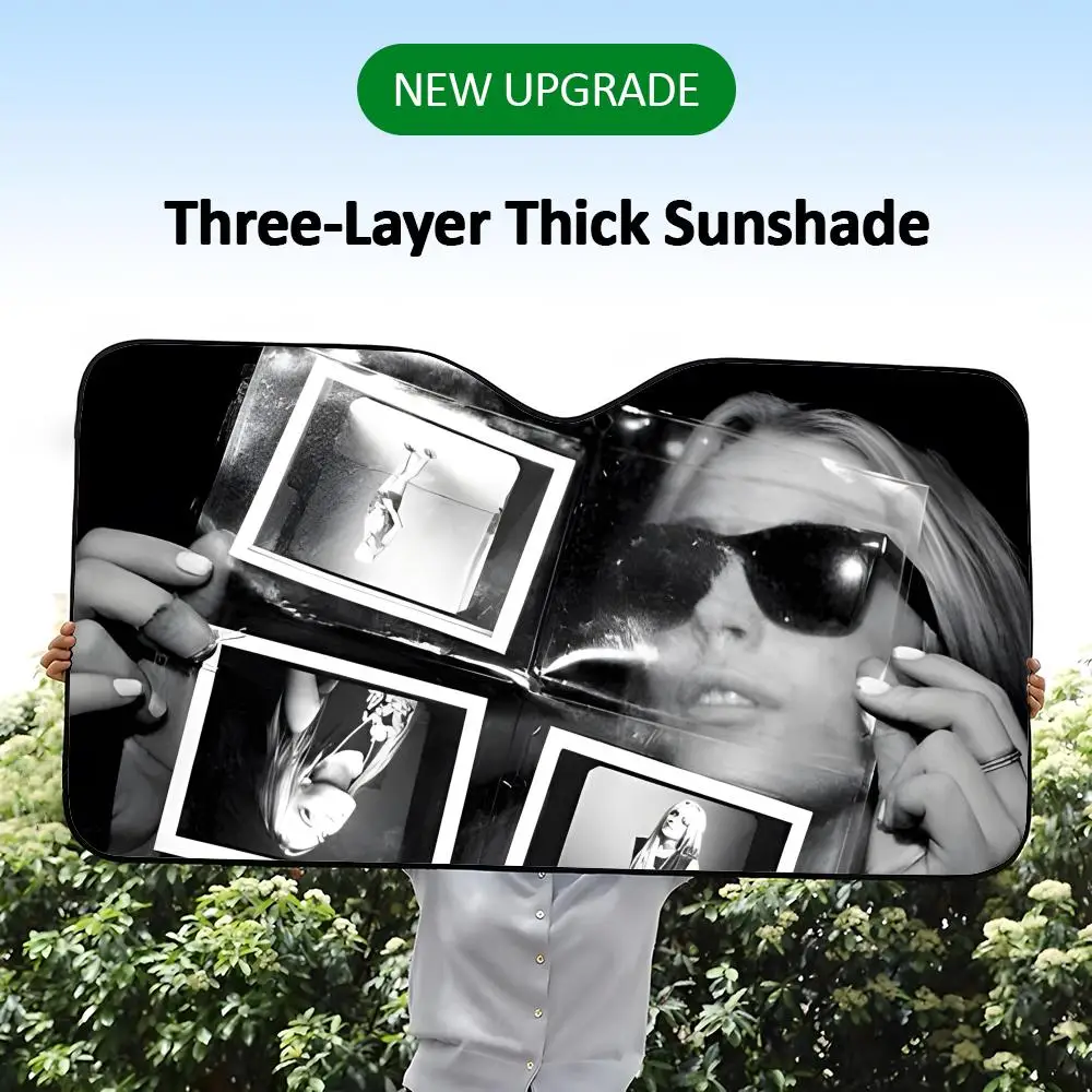 

Hollywood Iconic L-Lindsay Lohan Sun Visor Daily Car Sun Visor Aluminum Foil Heat Insulation UV Protection