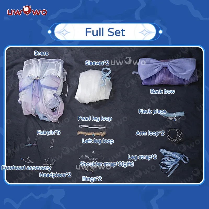 IN MAGAZZINO UWOWO Genshin Impact Cosplay Fanart Kokomi Sirena Costume Cosplay Abito Completo Gioco Costume Costume di Halloween