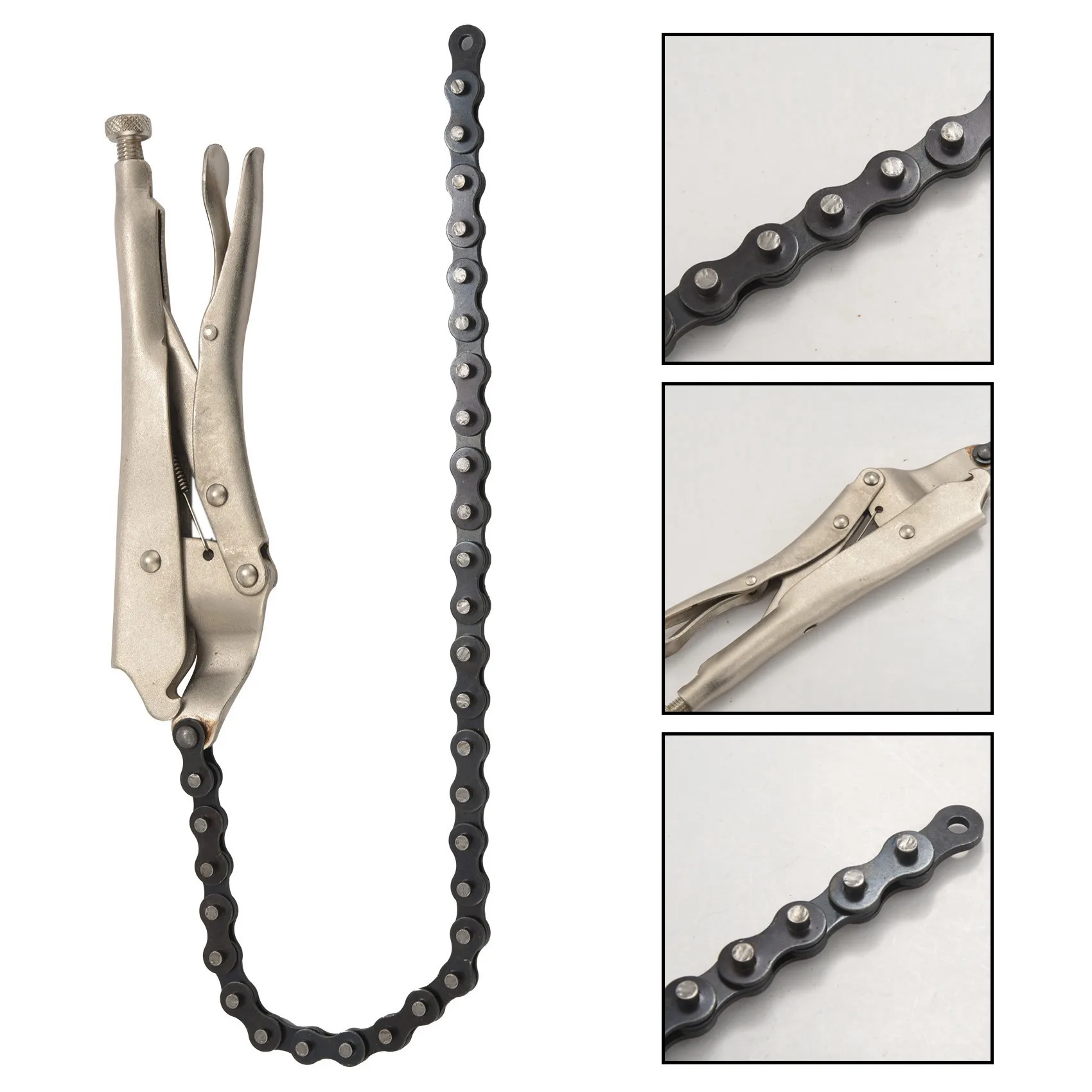 10 inch Chain Vise Clamp Plier Locking Grip Wrench Oil Filter Pipe 16.5 inch Chain Length