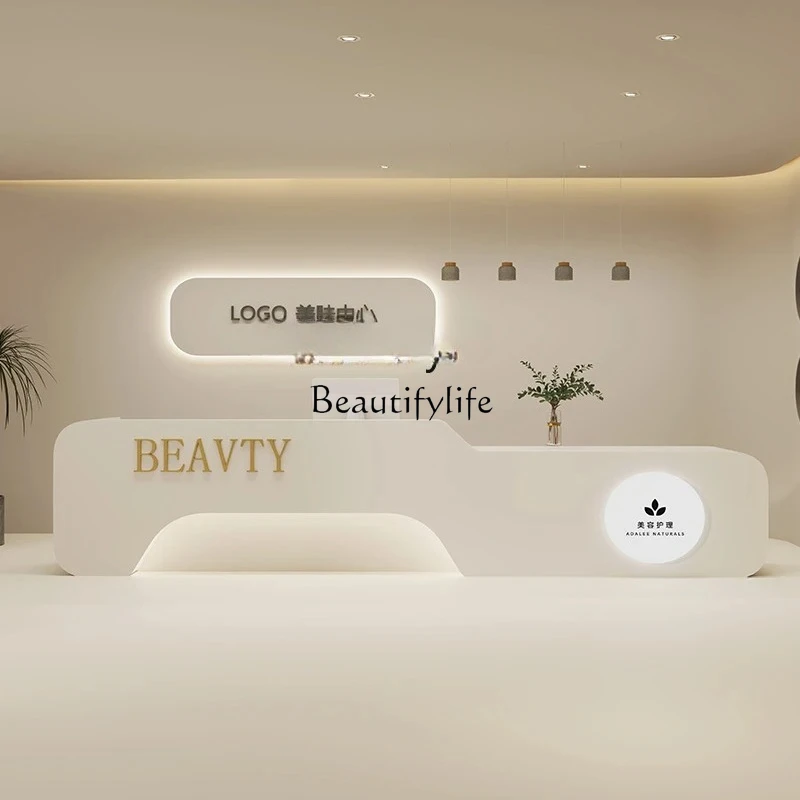 Light luxury high-end beauty salon clothing store women's clothing company front desk reception