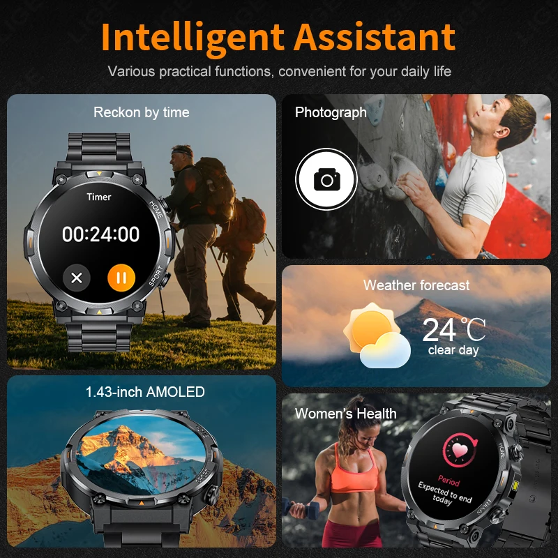 ساعة ذكية رياضية للرجال من LIG - مراجعة Smartwatch Latest Watches For Men وسعره