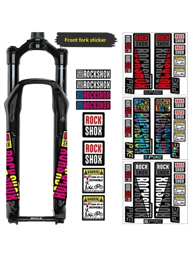 AliExpress NONE 1Set 4Pcs RockShox Pike Waterproof Vinyl Fork Decals Multicolor Swirl Pattern MTB Suspension Replacement Stickers