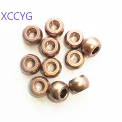 XCCYG 10pcs Ball bearing Spherical oil Iron Copper Base Powder Metallurgic Copper Sleeve DIY Accessories 4*11*7mm