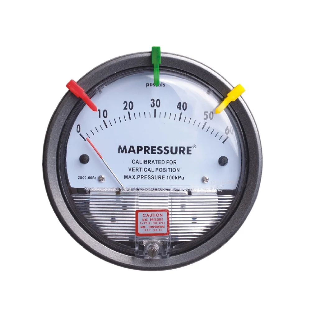 Cast Aluminium Low Differential Pressure Gauge for Indicating Air or Non-corrosive Gas Pressure