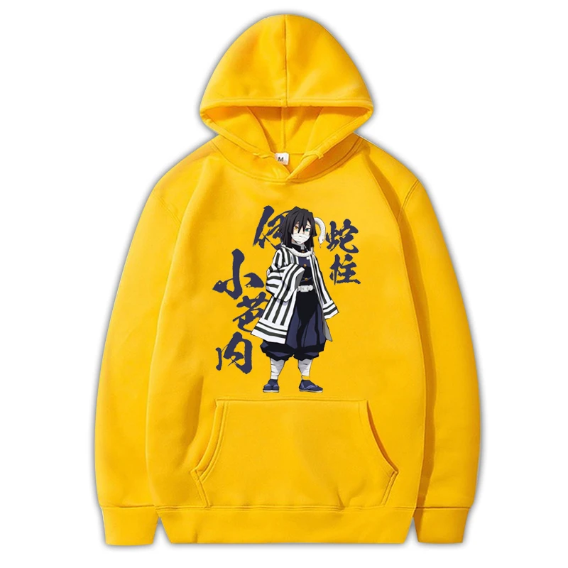 Casual Cool Anime Men Women Sweatshirts Demon Slayer Iguro Obanai Plus Size Hoodie Harajuku Unisex Graphic Printed Hooded