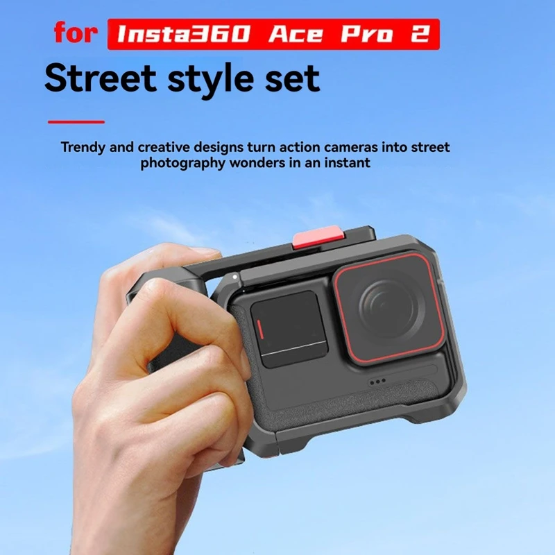 

For Pro 2 Street Photo Grip with Ergonomic Handle 1/4Inch Quick Release Extension Cage-A86Z