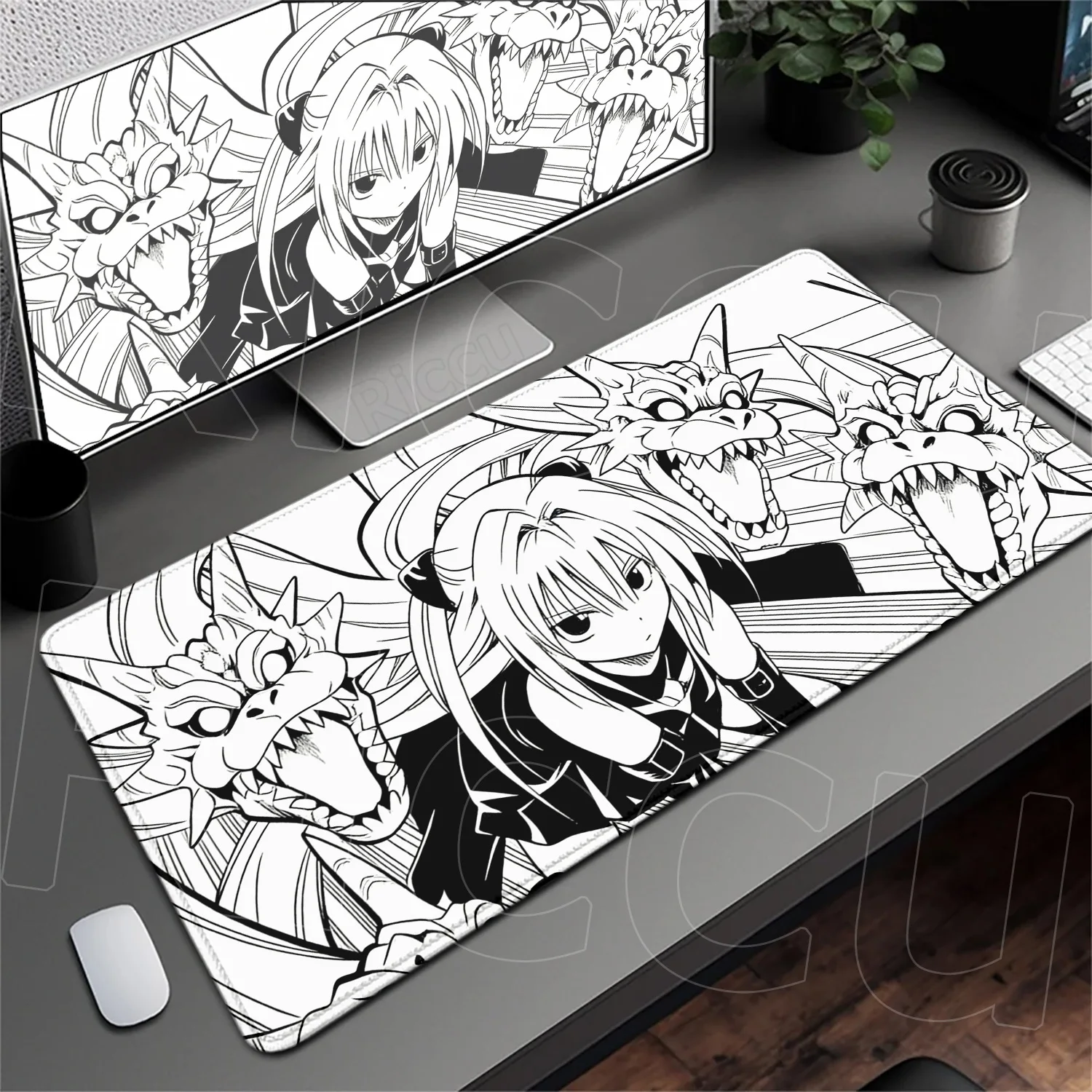Kawaii Golden Darkness Love-Ru mousepad Desk Mats 900x400mm Large Gaming mouse pad desk organizers and trays Study-specific mat