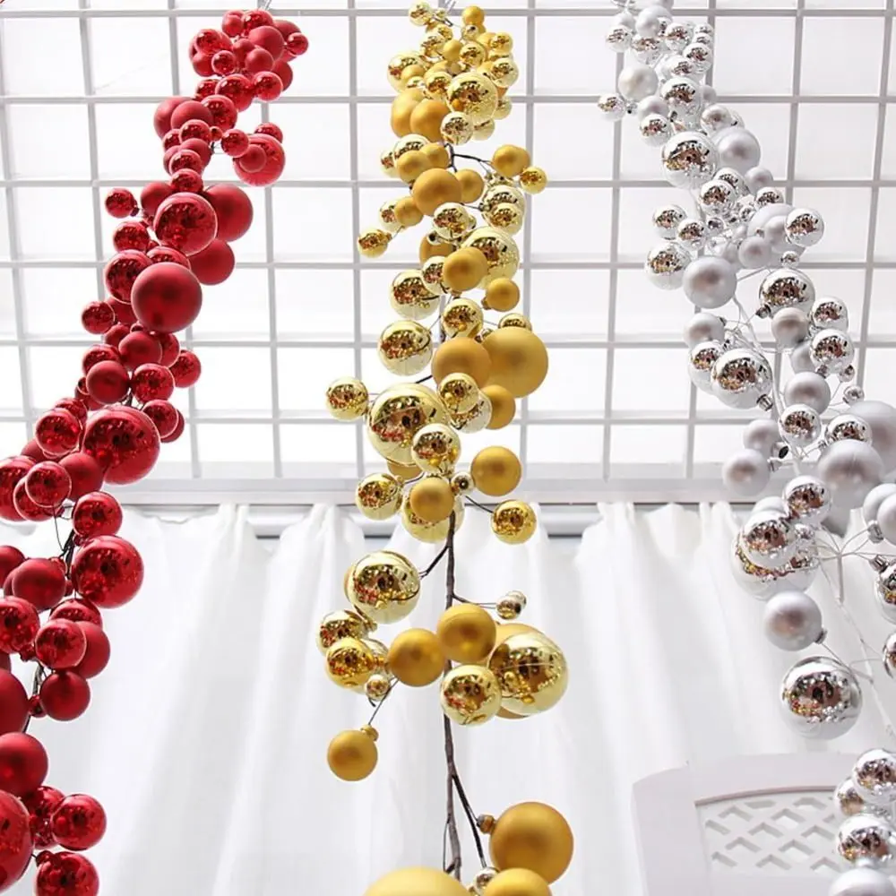 

New 1.2M 1.8M Ball Garland Christmas Plastic Shiny Ball Ornaments Colorful Bead String Party Supplies
