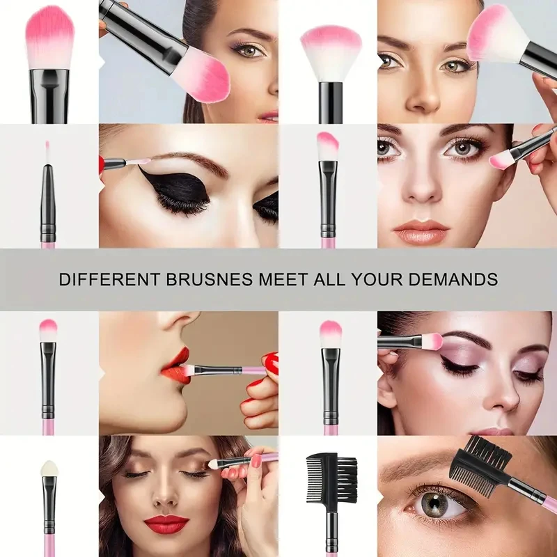 메이크업 브러쉬, 8개 여행용 메이크업 브러쉬 세트 화장품 브러쉬 파운데이션 컨실러 파우더 얼굴 눈 메이크업 브러쉬 키트