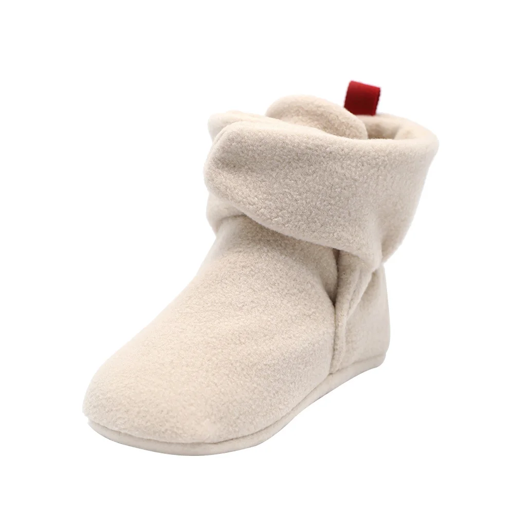 طفل جورب دافئ حذاء المضادة للانزلاق طفل النعال الجوارب المرجان الصوف الرضع الأحذية 12 سنتيمتر ضوء الكاكي الشتاء Prewalker تنفس