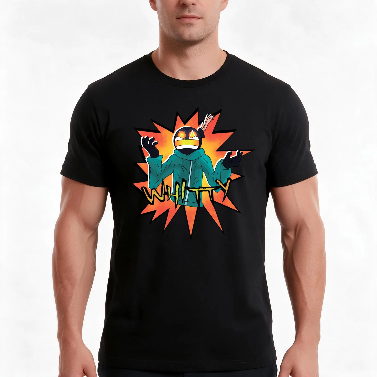 fnf whitty ballistic graffiti T-Shirt Summer Casual Cotton Tee Oversized Streetwear Tops Vintage Graphic Print 100% Cotton