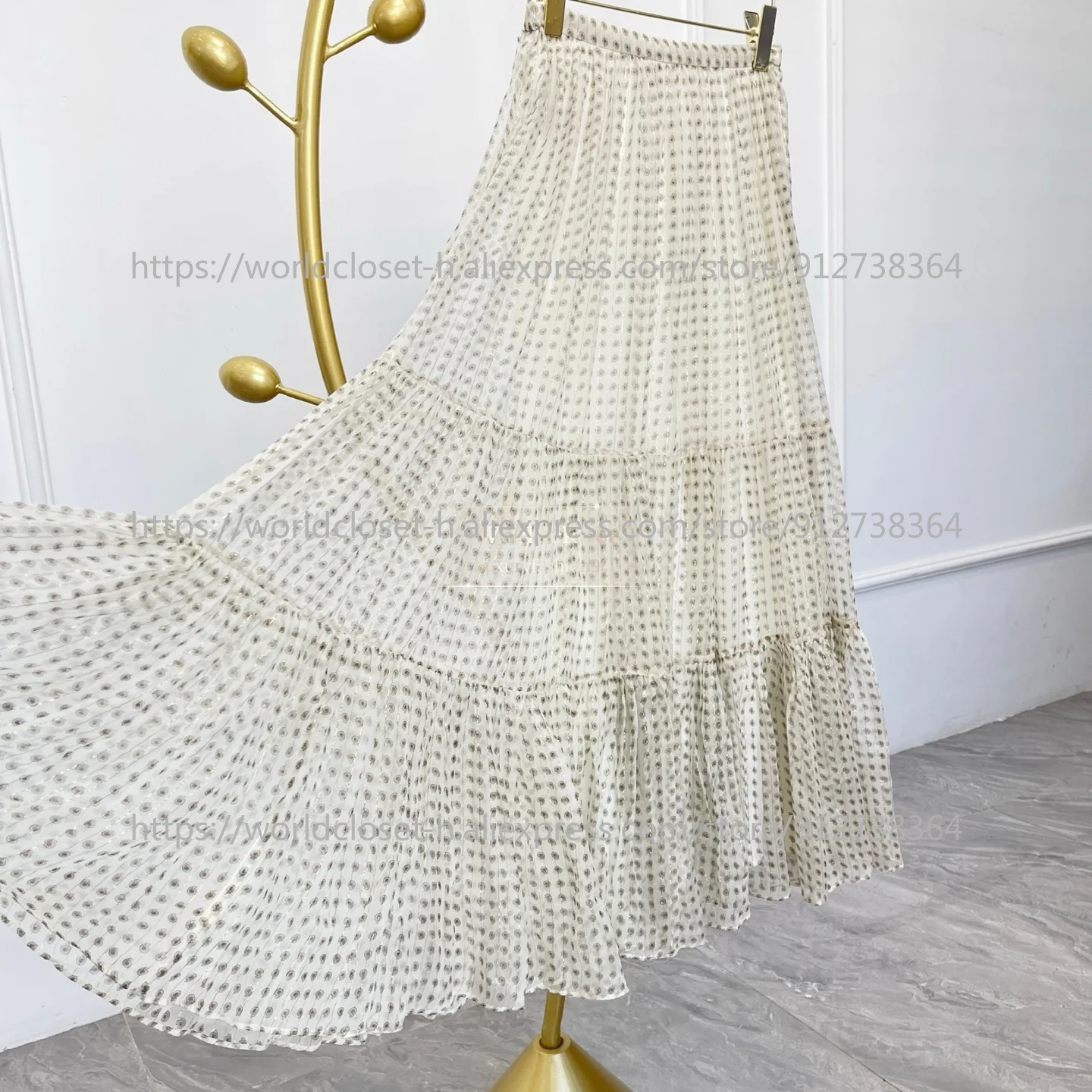 

Блузка с длинными рукавами и принтом белого топа и юбка-миди, комплект 2025, новый дизайн, высокое качество