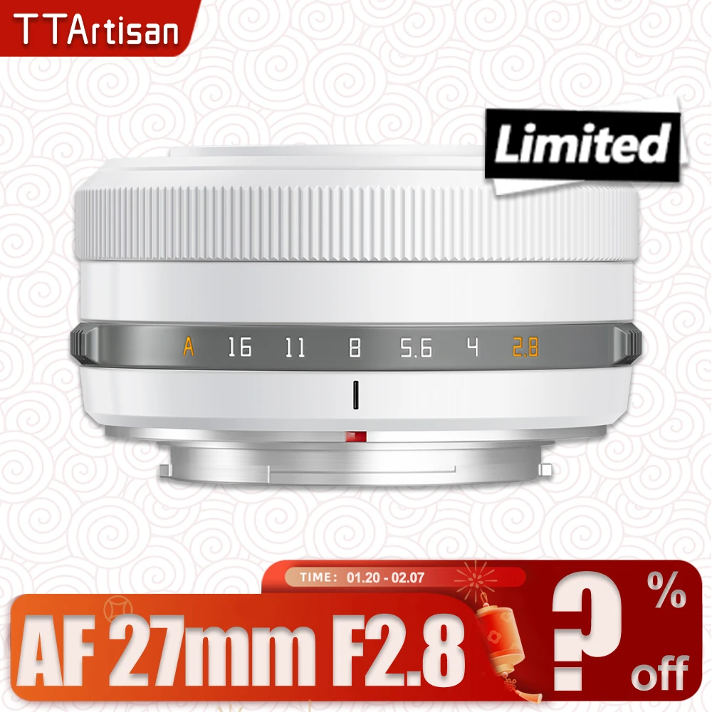 TTArtisan AF 27mm F2.8 Prime Camera Lens Limited Polar White for Humanity Photography With Fujifilm XF-mount XE-4 XT-30 XT-50