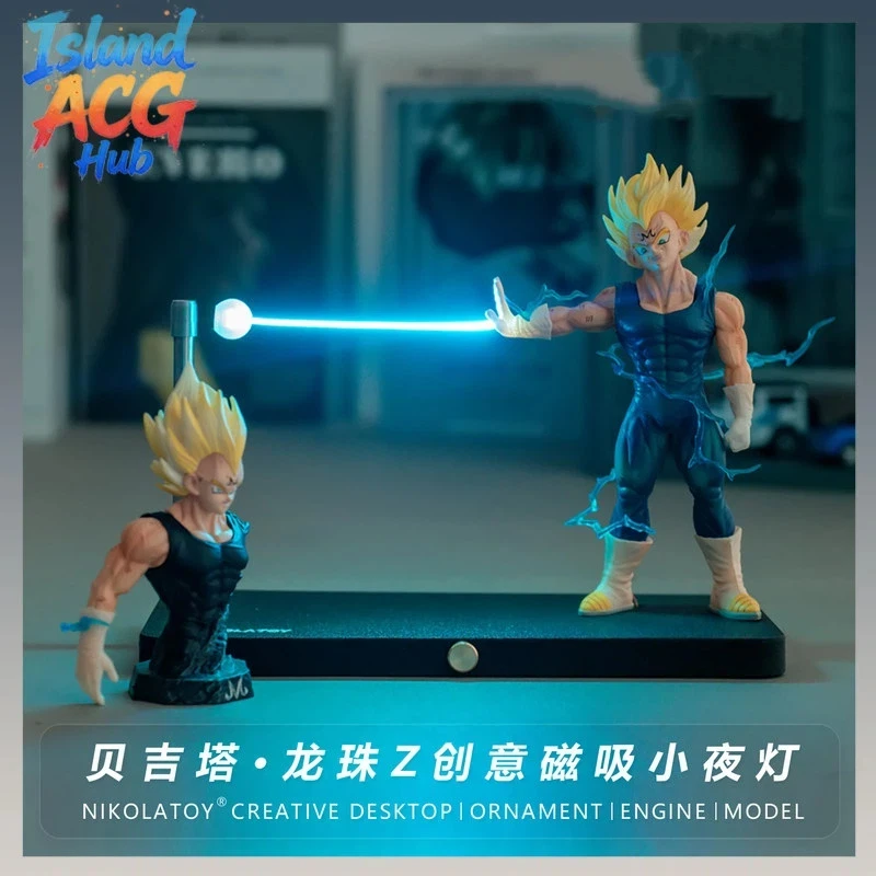Lámpara LED Kamehameha de Dragon Ball Vegeta Super Saiyan, Luz Nocturna Magnética, Figura de Anime, Decoración de Escritorio, Regalo Creativo, Adorno