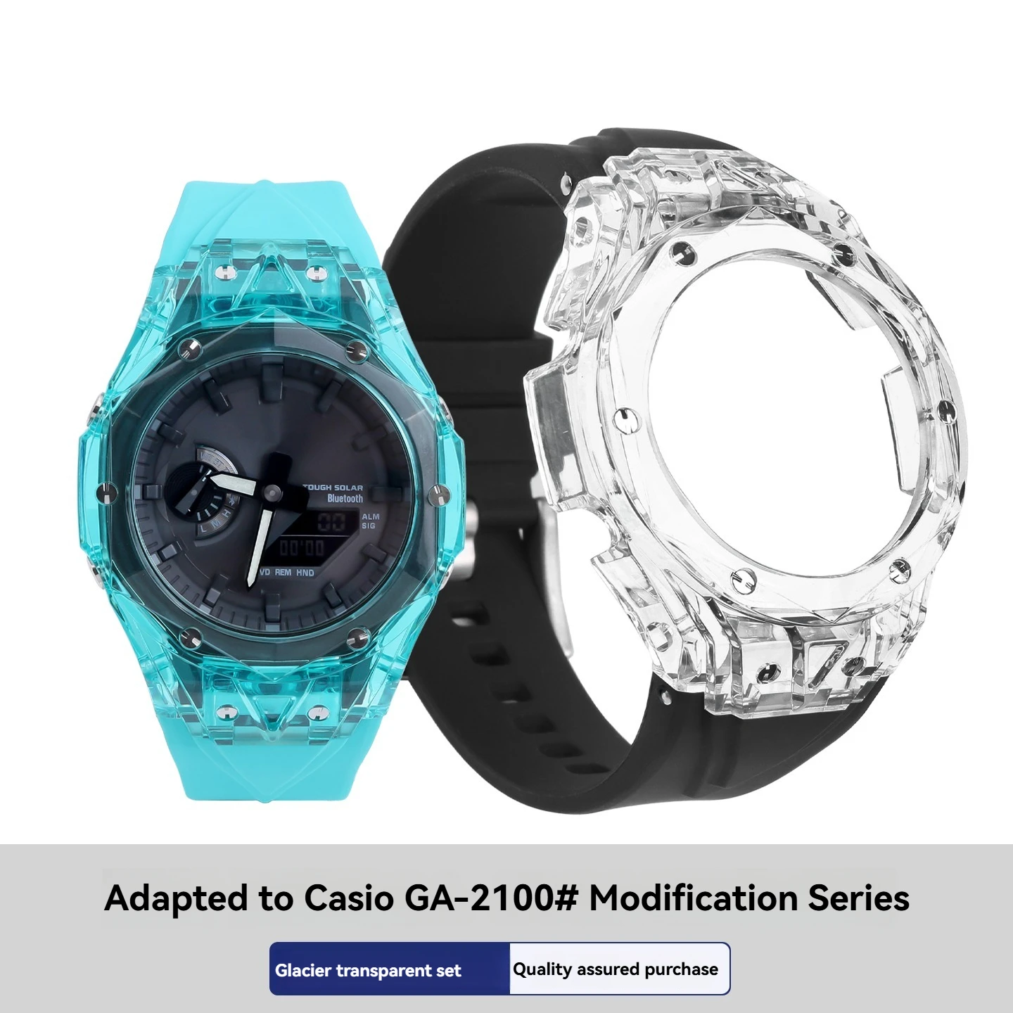 

Комплект Glacier Translucent Jelly Mod Kit для Casio GA-2100 GA-2110 GA-B2100, полный комплект из силиконового ремешка и корпуса из полимерной смолы, для самостоятельной модификации