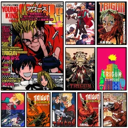 1PC Trigun Anime Classic Movie Poster Self-adhesive Art Waterproof Paper Sticker Coffee House Bar Room Wall Decor