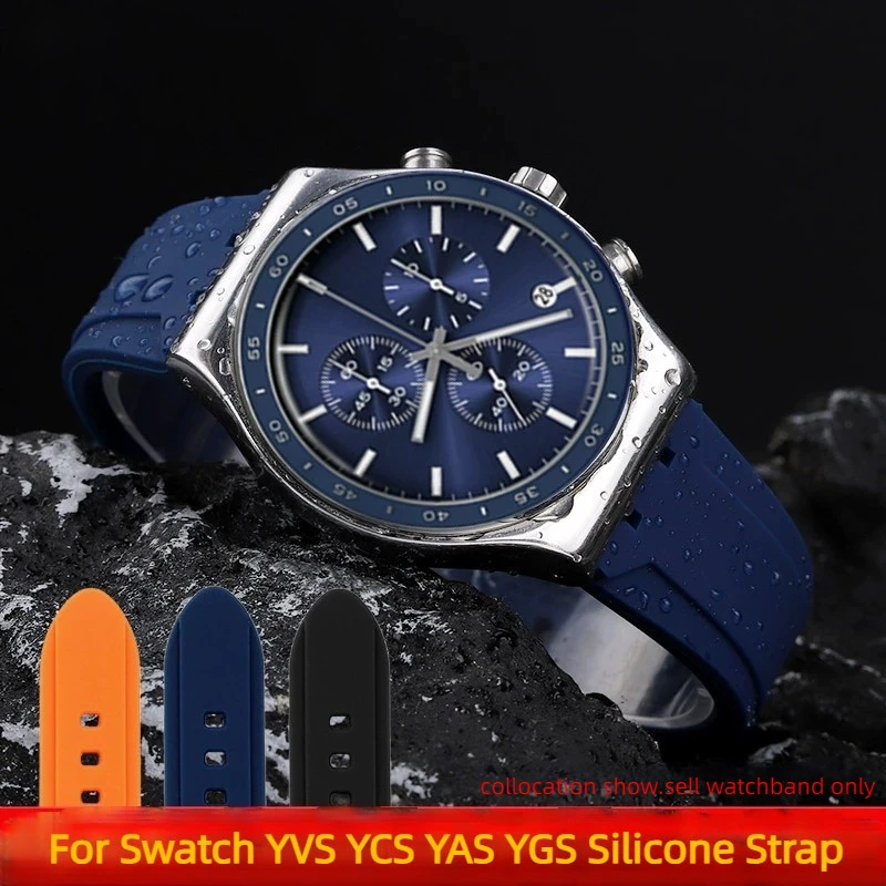 19mm 21mm Men silicone watch strap For Swatch YVS YCS YAS YGS rubber watchband Waterproof Outdoor Sports Wrist Band accessories