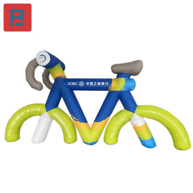 Modelo de bicicleta inflable de aire, productos deportivos, logotipo de evento de ciclismo de campo traviesa, publicidad de drenaje de feria, se puede personalizar