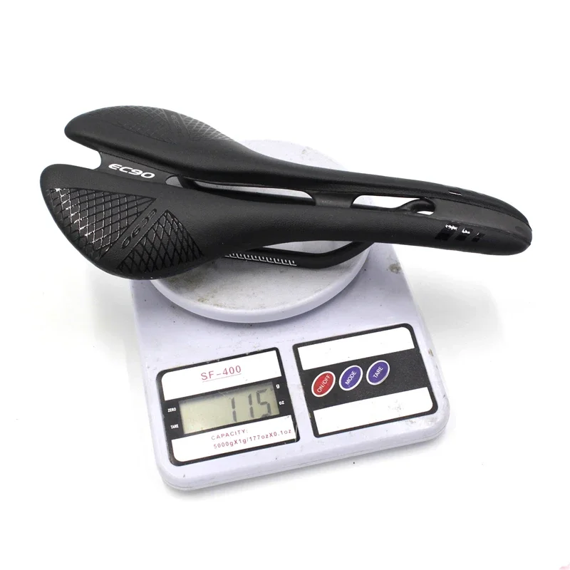 EC90 Carbon Fiber Base Top UDhigh Modulus Bicycle Saddle Hollow Use ForMTB Mountain Road Bike Seat Cushion Leather Matt White