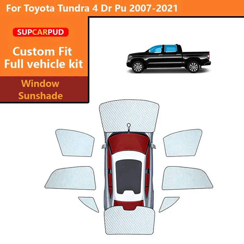 

Солнцезащитные шторки для автомобиля, защита от ультрафиолета, для Toyota Tundra 4 Dr Pu 2007-2021, для передних, задних и боковых окон