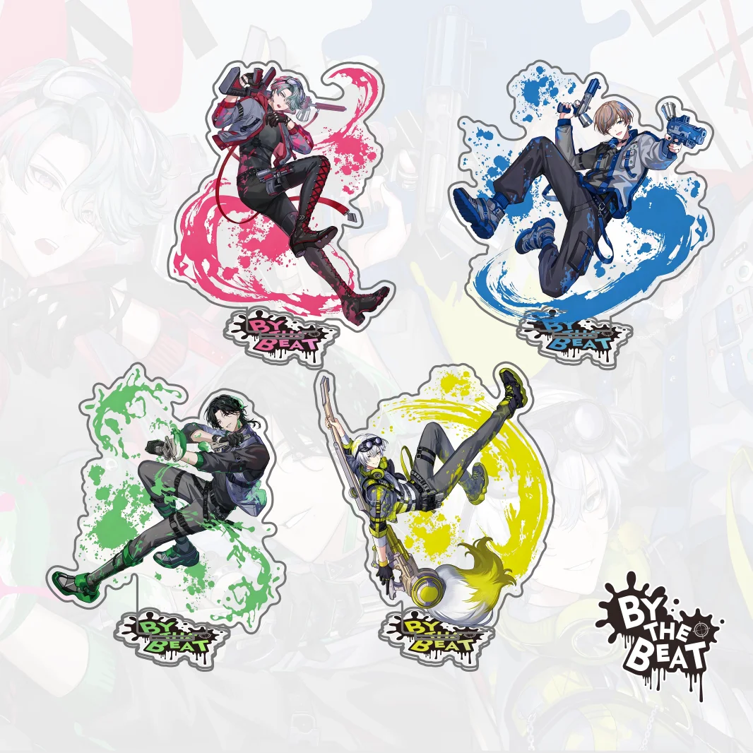 NIJISANJI EN VTuber BY THE BEAT 13CM Acrylic Stand Keychain Anime Collectible Standee Desk Decor Gift for Anime Fans Gift
