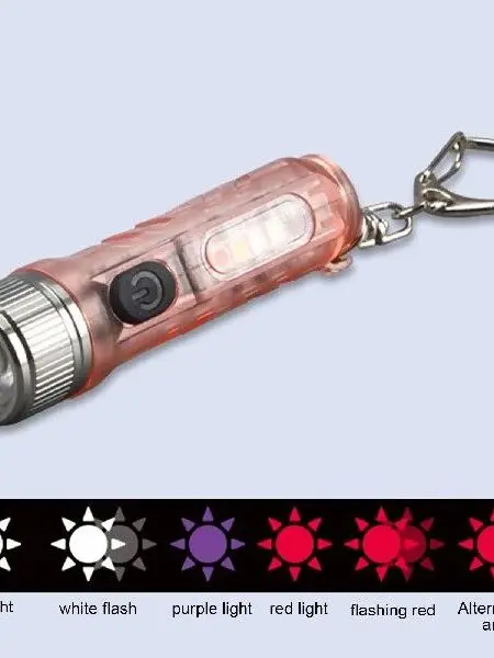 小さなキーホルダー懐中電灯磁気吸収白赤青キーチェーン幾何学模様ビジネスカジュアルスタイルファッションアクセサリー