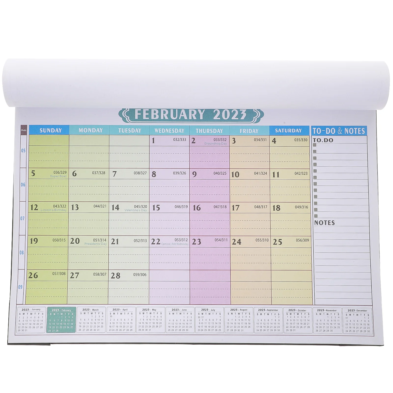 

English Wall 2023 Thick Paper Simple Design Household Monthly Calendar Home Office Multi-function Desk Hanging Christmas Gift