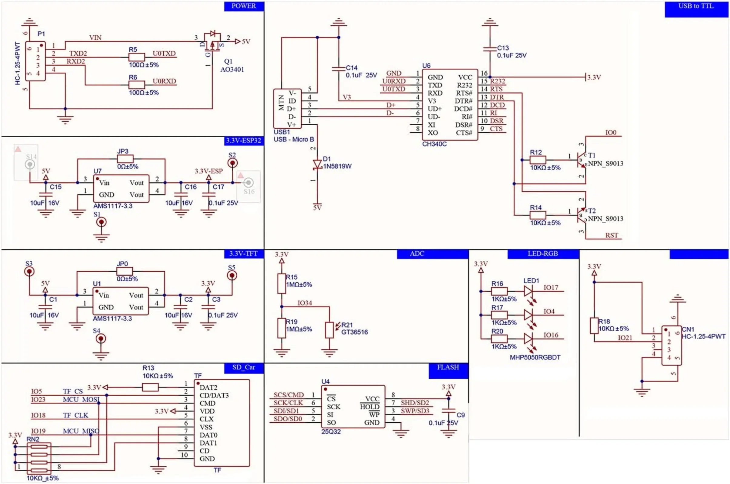 3,5 "ESP32 дисплей Φ емкостный сенсорный экран Φ TFT ЖК-модуль 320x480 ST7796 макетная плата