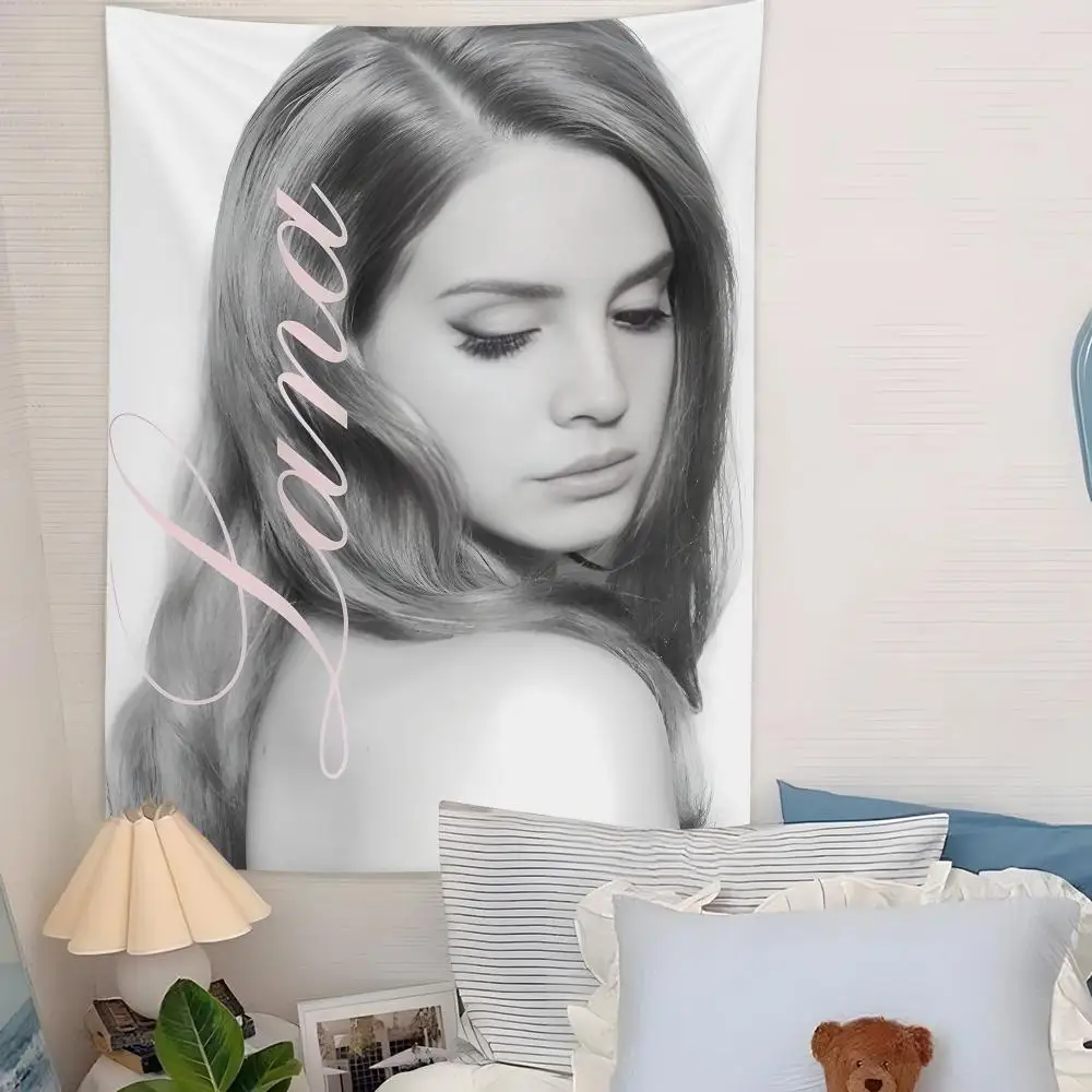 L-Lana Del Rey Tapestry Microfiber Background Art Decor For Bedroom Living Room Bar Garden Outdoor Festival Wall Decor