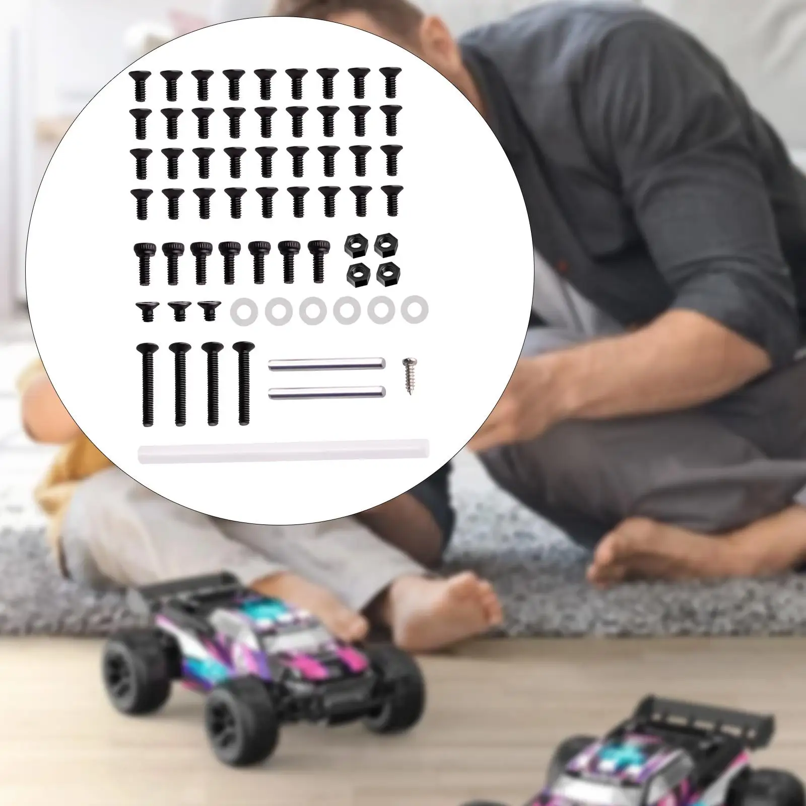 

1/28 Scale RC Car Hardware Set DIY Enthusiasts Reliable W/ PTFE Tube