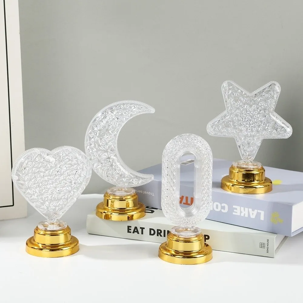 Elegant Battery Powered LED Night Light Star Moon Design Multi-Color Table Decor Lamp Bedroom Night Light Home Decor