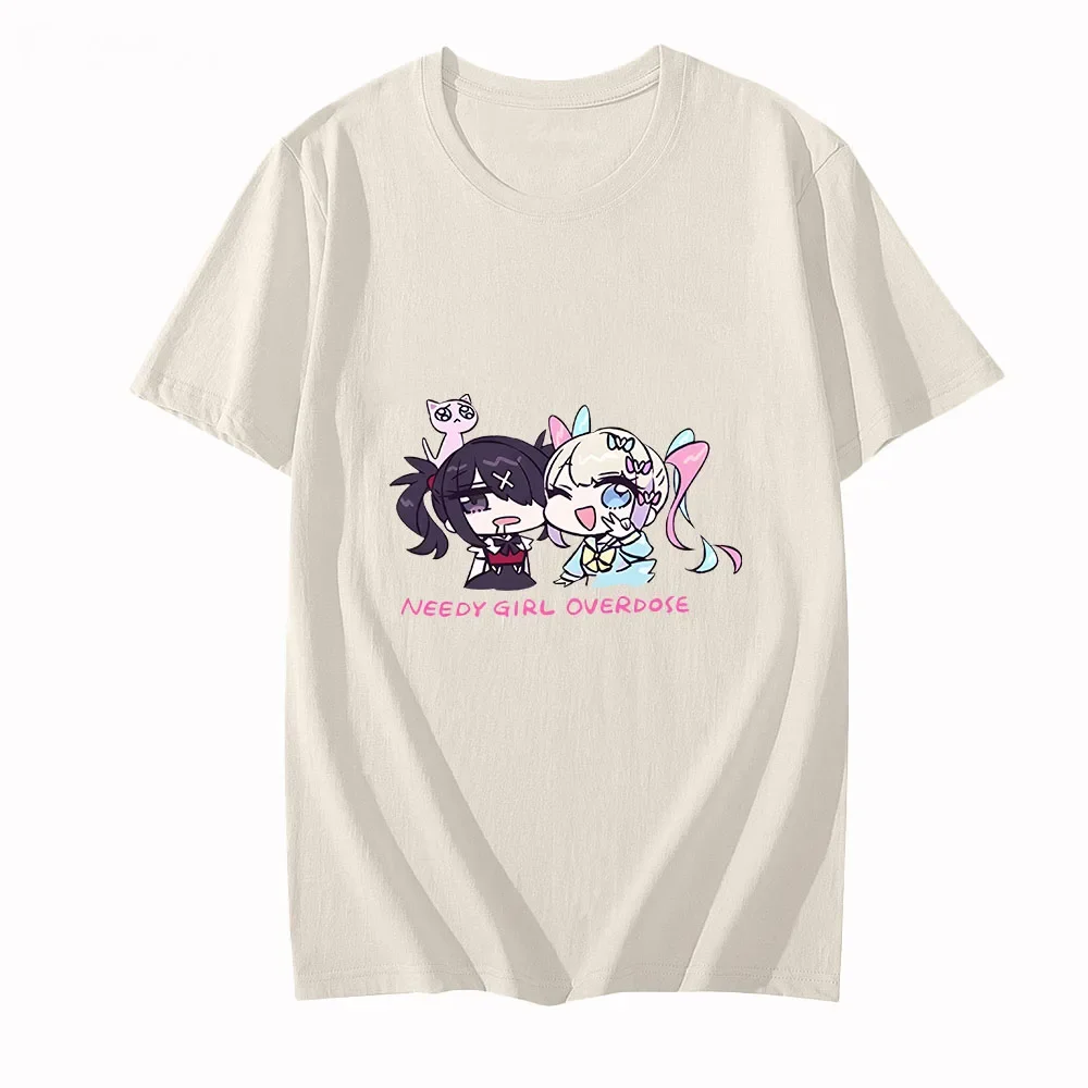 NEEDY GIRL OVERDOSE Tshirt 100% bawełniana koszula Kawaii ubrania Anime dziewczyny graficzne t-shirty letnie t-shirty na co dzień z krótkim rękawem