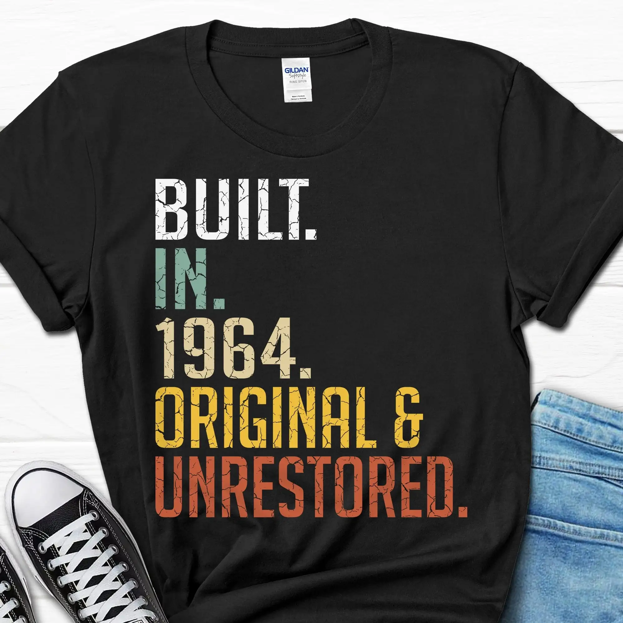 

Built in 1964 Original Unrestored T Shirt 60th Birthday Men's Turning 60 For Him Bday Years Born