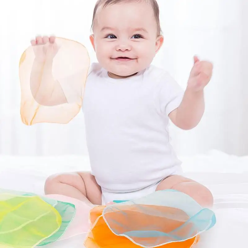 Brinquedo de caixa de tecido sensorial para crianças, caixa de tecido, macio e colorido, brinquedos montessori, 6 a 12 meses