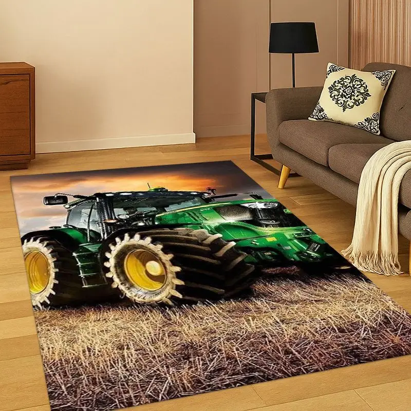 Retro-Traktor-Auto-LKW-Cartoon-Teppich für Schlafzimmer, Wohnzimmer, Sofa, Spielzimmer, Fußmatte, Heimdekoration, Kinderspielbereich-Teppich, rutschfest