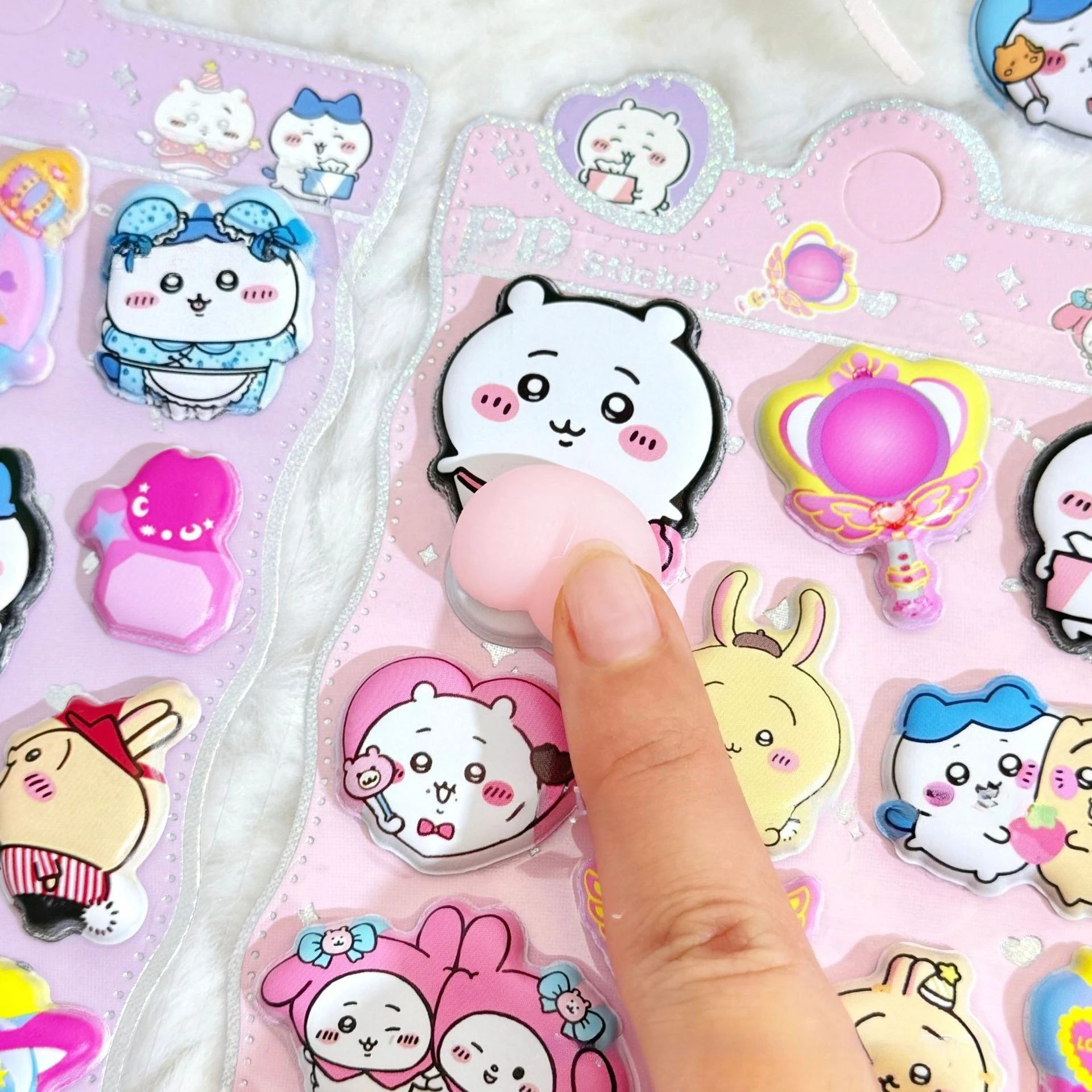 ちいかわ スクイーズ ストレス解消おもちゃ、子供用ステッカー＆装飾ステッカー、学生の文房具や日記用