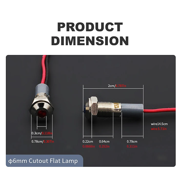 VaneAims 5 قطعة LED مؤشر معدني 6 مللي متر مقاوم للماء صغير شقة Led لوحة جبل مصباح إشارة 3-6 فولت 12-24 فولت أحمر أصفر أزرق أخضر أبيض