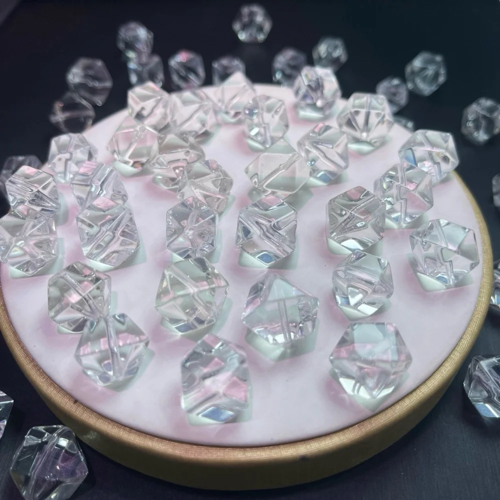 6PC 12mm Natural Clear Quartz Facet Octagon Healing Stones for Jewelry Making Crystal Pendant Earring Fashion Gift