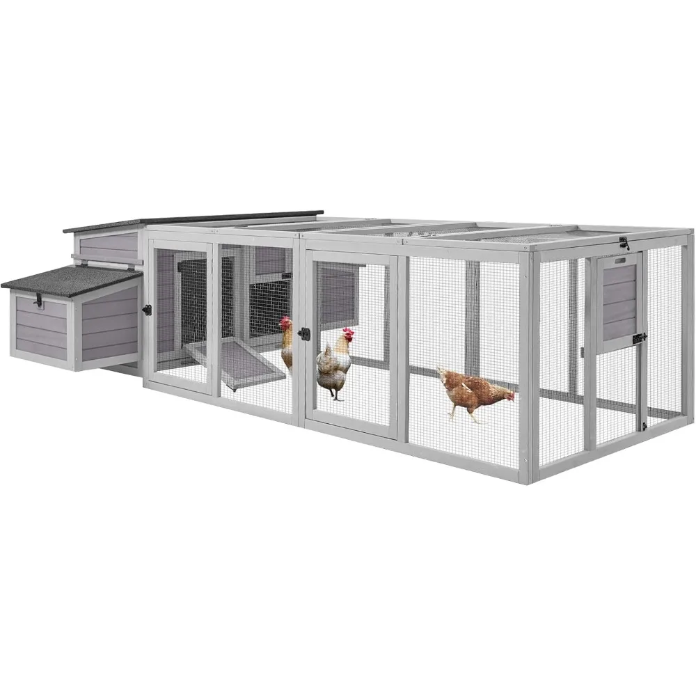 

Chicken Coop Large Wooden Chicken House for Outdoor 103" Poultry Cage with Nesting Box, 4-6 Chickens