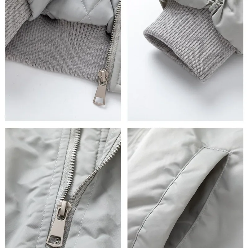 2025 Nový americký pouliční jednobarevný kabát s kapucí a bavlněnou podšívkou, dámská bunda Y2K Harajuku, oblíbená ležérní bunda, kabát Tide - náhled 6