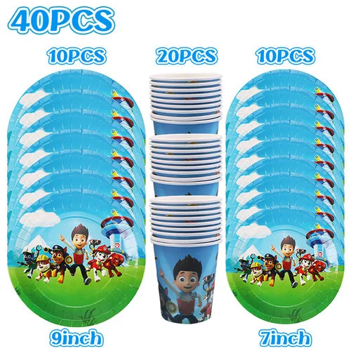 Decoraciones para Fiesta de Cumpleaños de Paw Patrol, Nuevo Set de Globos, Set de Vajilla Desechable, Artículos para Fiestas y Eventos, Pancarta, Fondo, Recuerdos, Regalos