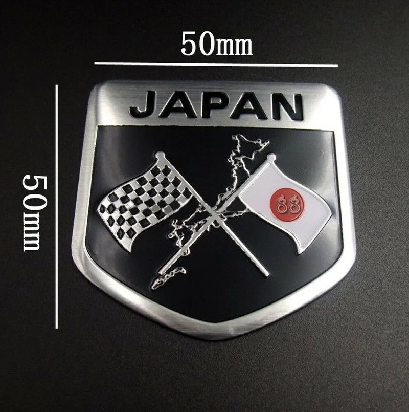 Japan Japanese Flag Shield Emblem Metal Badge Car Truck Motorcycle Body Bumper Garnish Styling Sticker Universal Exterior Parts