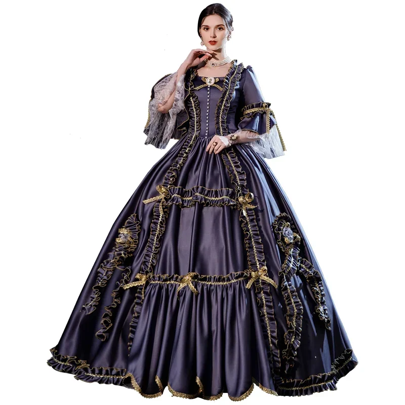 European Medieval Victoria Queen Princess Wedding Party Formal Dress Halloween Women Carnival Court Noble Palace Cosplay Costume