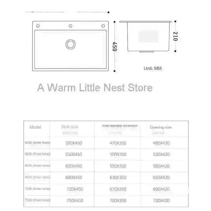 

Stainless Steel Kitchen Sinks Black Nano Large Single Tank Countertop Basin Home Kitchen Vegetable Sink 304 Thickened Wash Basin