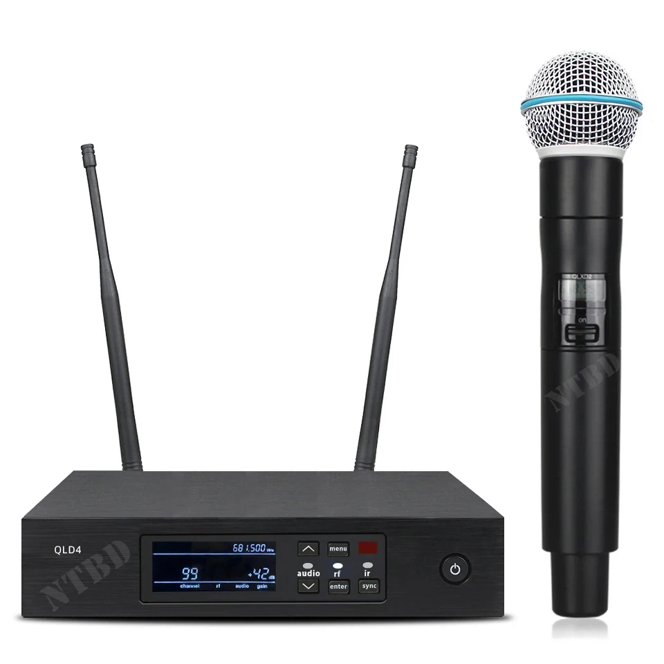 QLD4 B-58A High Quality UHF Profeesional Wireless Microphone System Stage Performances KTV Speech Live Streaming