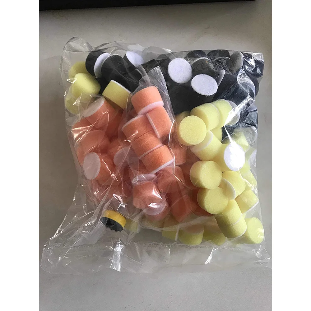 Kit de polimento de esponja com apoio, ferramenta de mão para polidor de carro, tampão de cera, limpeza, 30pcs, 1\