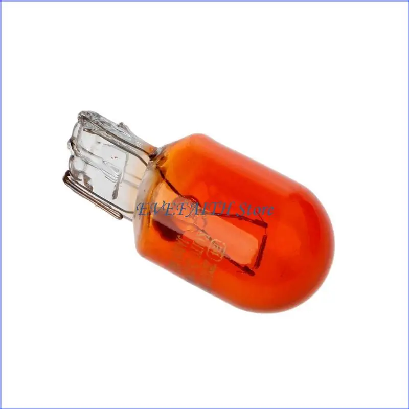 

124B Universal T20 Glass DRL Turn Stop Brake Tail Light Bulb Warning Turn Running Reversing Amber Light 10pcs