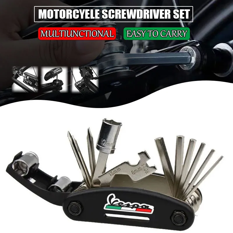 Für Piaggio Vespa Primavera 150 SPRINT LXV 125 125 200 Multifunktionswerkzeug Tragbares Reparaturschraubendreher-Set