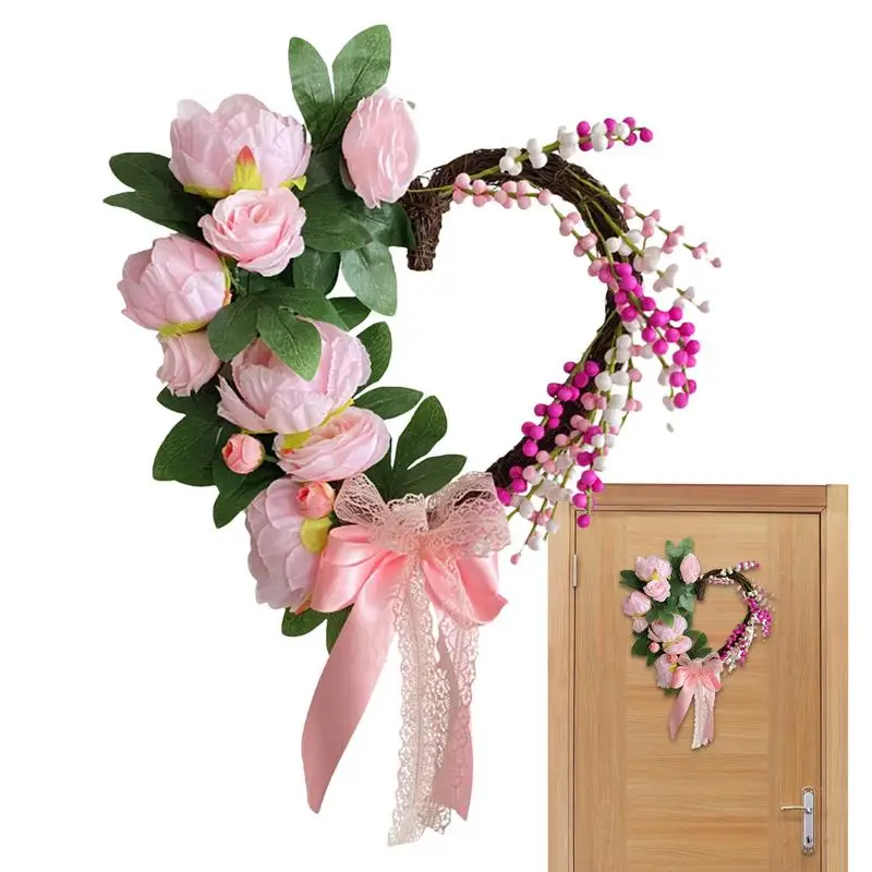 

Valentines Day Wreaths For Front Door Heart Shaped Spring Wreath Garland Wreath Door Sign Door Wreath For Front Door Valentines